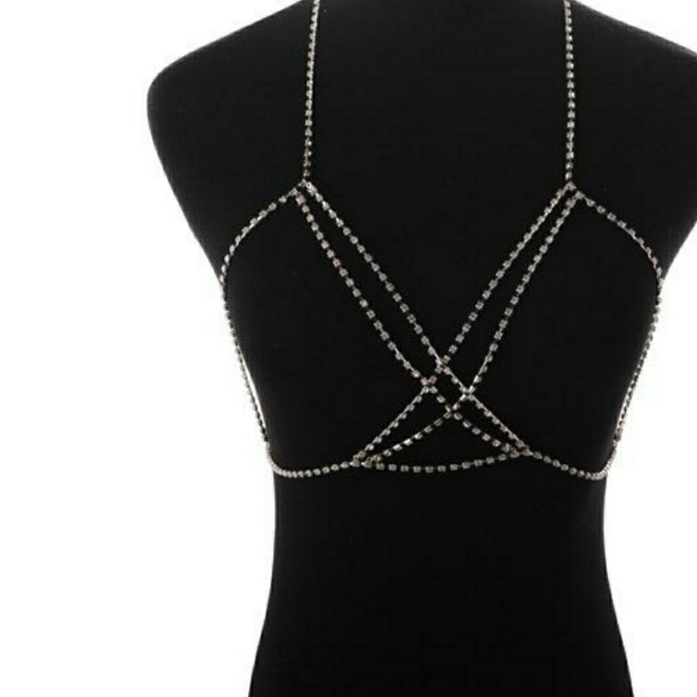 LAST ONE Crystal Bra Necklace Choker Jewelry. - Picture 5 of 9